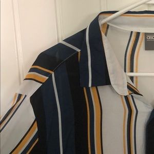 Striped light weight button up